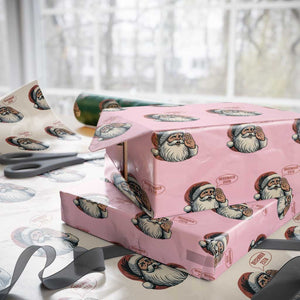 Funny Santa Christmas December 25 Wrapping Paper Roll TS14 Light Pink Print Your Wear