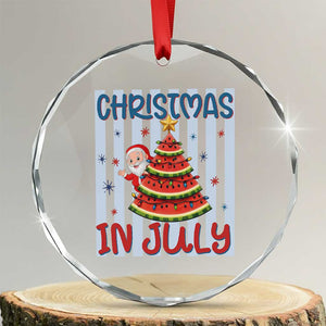 Funny Santa Christmas in July Crystal Glass Ornament Melon Christmas Tree Summer TS14 Transparent Glass 3'' Circle Print Your Wear