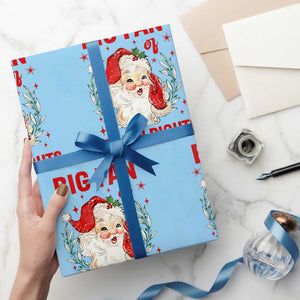 Funny Santa Christmas Wrapping Paper Roll Big Fan Of Human Rights TS14 Light Blue Print Your Wear