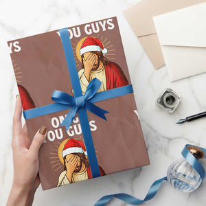 Funny Santa Christmas Wrapping Paper Roll OMG You Guys I Never Said That TS14 Mocha Print Your Wear
