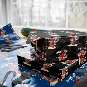 Funny Santa Christmas Wrapping Paper Roll You Are Not Getting Shit TS14 Black Print Your Wear