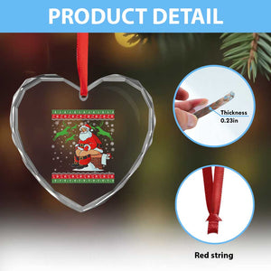Funny Santa Claus Heart Crystal Glass Ornament Pooping Down The Chimney TS02 Print Your Wear
