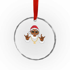 Funny Santa Crystal Glass Ornament Black Hip Hop Santa African American Santa Rapper Fan Gift TS10 Print Your Wear