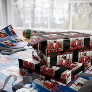 Funny Santa Diddy Christmas Wrapping Paper Roll I Won't Be Home For Xmas TS11 Black Print Your Wear
