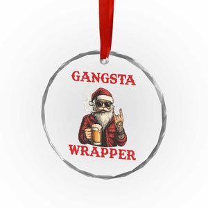 Funny Santa Drinking Beer Chirstmas Crystal Glass Ornament Gangster Rock On Hand Xmas TS14 Print Your Wear