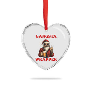 Funny Santa Drinking Beer Chirstmas Heart Crystal Glass Ornament Gangster Rock On Hand Xmas TS14 Print Your Wear