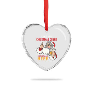 Funny Santa Drinking Heart Crystal Glass Ornament Can't Have Christmas Cheer Without Christmas Beer TS09 Print Your Wear