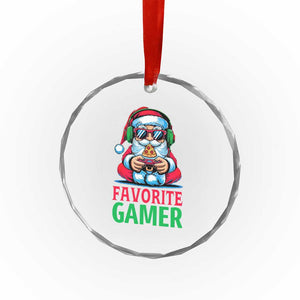 Funny Santa Gamer Christmas Crystal Glass Ornament TS14 Print Your Wear