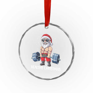 Funny Santa Gym Xmas Crystal Glass Ornament Healthy Christmas TS14 Print Your Wear