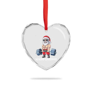 Funny Santa Gym Xmas Heart Crystal Glass Ornament Healthy Christmas TS14 Print Your Wear