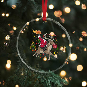 Funny Santa Headless Horseman Crystal Glass Ornament Christmas Halloween Gift TS12 Print Your Wear