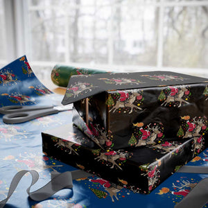 Funny Santa Headless Horseman Wrapping Paper Roll Xmas Halloween Gift TS12 Black Print Your Wear