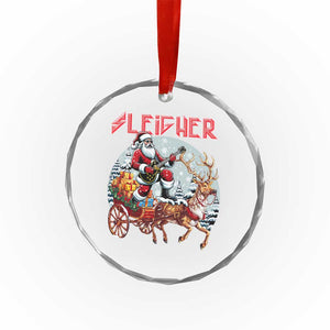 Funny Santa Heavy Metal Christmas Crystal Glass Ornament Sleigher Xmas Rock & Roll TS11 Print Your Wear