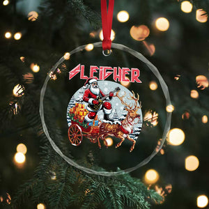 Funny Santa Heavy Metal Christmas Crystal Glass Ornament Sleigher Xmas Rock & Roll TS11 Print Your Wear