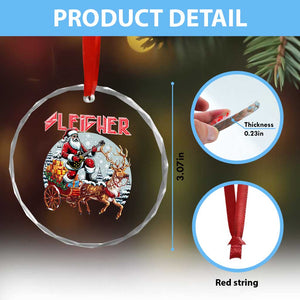 Funny Santa Heavy Metal Christmas Crystal Glass Ornament Sleigher Xmas Rock & Roll TS11 Print Your Wear