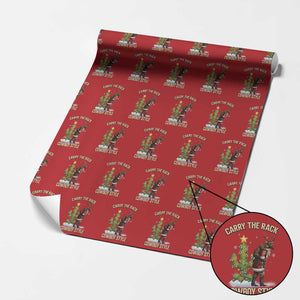 Funny Santa Hunting Wrapping Paper Roll Carry The Rack Cowboy Style TS14 Red Print Your Wear