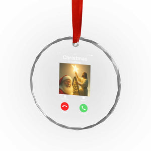 Funny Santa Jesus Video Call Crystal Glass Ornament TS14 Print Your Wear