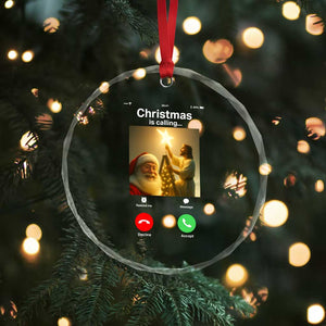 Funny Santa Jesus Video Call Crystal Glass Ornament TS14 Print Your Wear