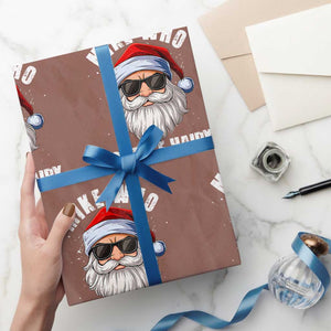 Funny Santa Jokes Wrapping Paper Roll Mike Who Chesse Hairy Inappropriate Adult Humor Christmas TS10 Mocha Print Your Wear