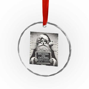 Funny Santa Mugshot Crystal Glass Ornament Naughty Xmas Festive Vibe TS02 Print Your Wear