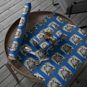 Funny Santa Mugshot Wrapping Paper Roll Naughty Christmas Festive Vibe TS02 Blue Print Your Wear