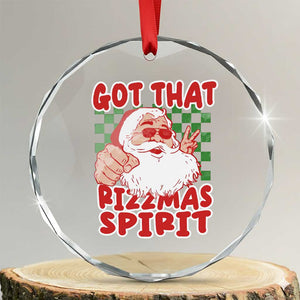 Funny Santa Rizz Xmas Crystal Glass Ornament Got That Rizzmas Spirit Retro Groovy TS02 Transparent Glass 3'' Circle Print Your Wear