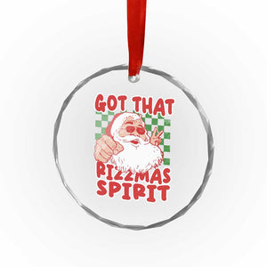 Funny Santa Rizz Xmas Crystal Glass Ornament Got That Rizzmas Spirit Retro Groovy TS02 Print Your Wear