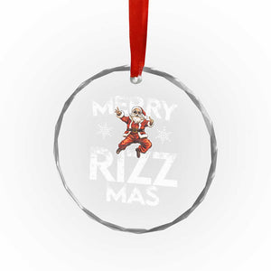 Funny Santa Rizz Xmas Crystal Glass Ornament Merry Rizz Mas Cool TS02 Print Your Wear