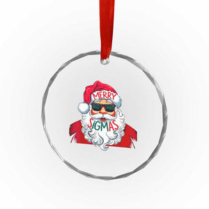 Funny Santa Rizz Xmas Crystal Glass Ornament Merry Rizzmas Sigmas Xmas Gen Alpha Middle School TS02 Print Your Wear