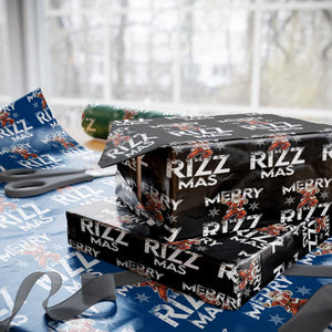 Funny Santa Rizz Xmas Wrapping Paper Roll Merry Rizz Mas Cool TS02 Black Print Your Wear