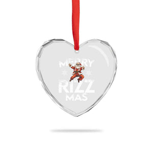 Funny Santa Rizz Xmas Heart Crystal Glass Ornament Merry Rizz Mas Cool TS02 Print Your Wear