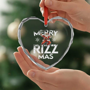 Funny Santa Rizz Xmas Heart Crystal Glass Ornament Merry Rizz Mas Cool TS02 Print Your Wear