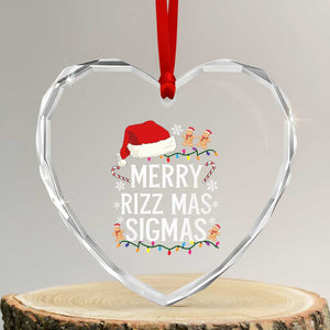 Funny Santa Rizz Xmas Heart Crystal Glass Ornament Merry Rizzmas Sigmas TS02 Transparent Glass 3'' Heart Print Your Wear