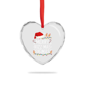Funny Santa Rizz Xmas Heart Crystal Glass Ornament Merry Rizzmas Sigmas TS02 Print Your Wear