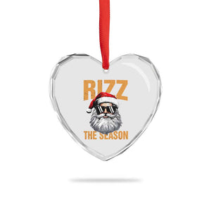 Funny Santa Rizz Xmas Heart Crystal Glass Ornament Rizz The Season TS02 Print Your Wear