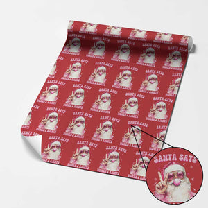 Funny Santa Says Womens Rights Wrapping Paper Roll Feminist Activist Christmas Gift TS12 Red Print Your Wear