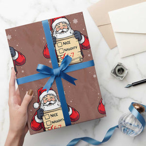 Funny Santa Six Seven Meme Wrapping Paper Roll Gen Z Christmas Gift TS12 Mocha Print Your Wear