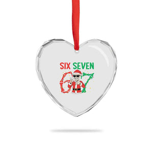 Funny Santa Skeleton Says Six Seven Heart Crystal Glass Ornament Christmas Meme Gift TS12 Print Your Wear