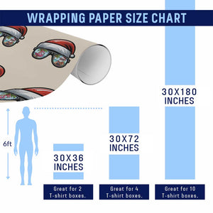 Funny Santa Sunglasses Wrapping Paper Roll Beach Christmas Vacation Graphic