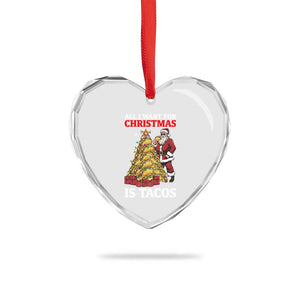 Funny Santa Taco Heart Crystal Glass Ornament All I Want For Christmas Is Taco TS14 Print Your Wear