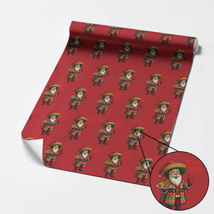 Funny Santa Taco Mexican Wrapping Paper Roll Let Us Taco About It TS14 Red Print Your Wear