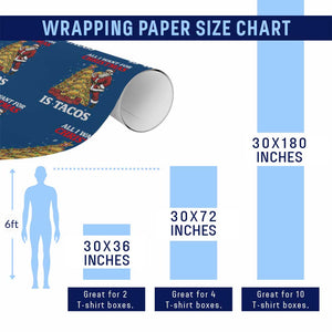 Funny Santa Taco Wrapping Paper Roll All I Want For Christmas Is Taco TS14 Print Your Wear