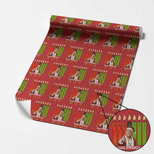 Funny Santa Trump Wrapping Paper Roll Make Kwanzaa Great Again African Heritage Gift - Print Your Wear