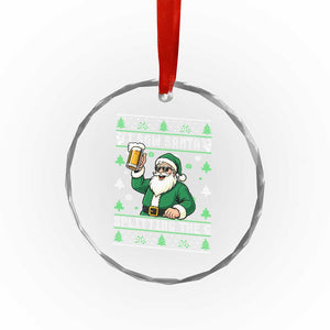 Funny Santa Ugly Christmas Crystal Glass Ornament Drinking Beer Splitting G Inappropriate Adult Humor TS10 Print Your Wear