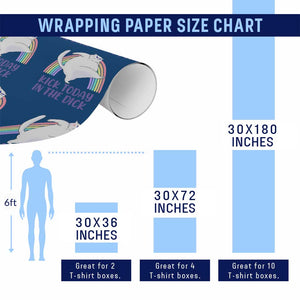 Funny Sarcastic Cat Wrapping Paper Roll Kick Today In The Dick Pastel Rainbow TS02 Print Your Wear