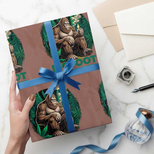 Funny Sasquatch Marijuana Wrapping Paper Roll Bigfoot Stole My Weed Vintage 420 TS02 Mocha Print Your Wear