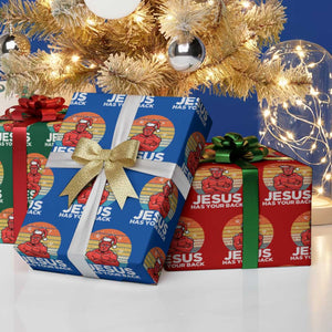 Funny Satan Christmas Wrapping Paper Roll Jesus Has Your Back TS14 Print Your Wear