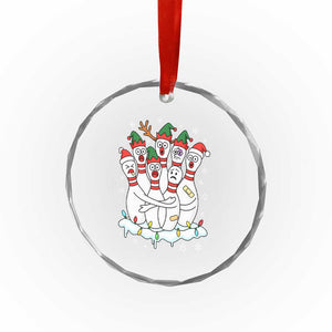 Funny Scared Cartoon Christmas Bowling Pins Crystal Glass Ornament TS11 Print Your Wear