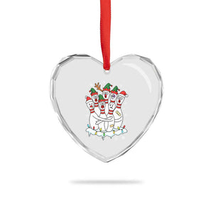 Funny Scared Cartoon Christmas Bowling Pins Heart Crystal Glass Ornament TS11 Print Your Wear
