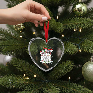 Funny Scared Cartoon Christmas Bowling Pins Heart Crystal Glass Ornament TS11 Print Your Wear